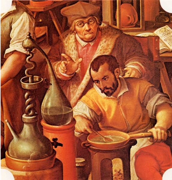 Francesco I nel suo laboratorio alchemico (Stradano, 1570, Palazzo Vecchio)