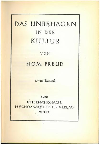 Freud, Civilization and Its Discontents