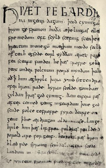 Beowulf, first page